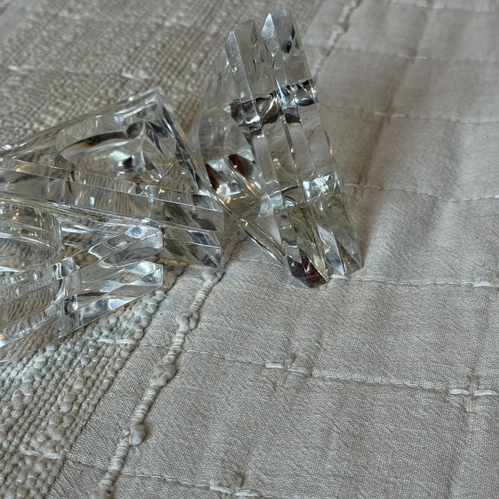 Triangle Lucite Napkin Rings set of 4